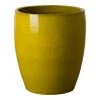 Emissary Bullet 21 in. H Mustard Yellow Ceramic Round Planter -Litton Lane Sales Store mustard yellow emissary plant pots 0533my 4 64 1000