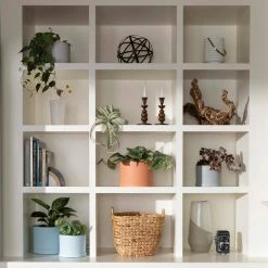 Bloem Mathers Resin Planter with Saucer Tray 10 in. Muted Terra Cotta -Litton Lane Sales Store muted terra cotta bloem plant pots mat1047 a0 1000