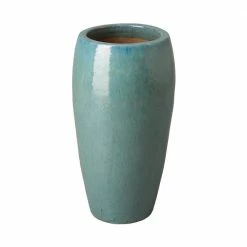 Emissary 27.5 in. Tall Pacific Blue Round Ceramic Planter/Jar