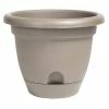 Bloem Lucca 6.75 in. Pebble Stone Plastic Self-Watering Planter with Saucer -Litton Lane Sales Store pebble stone bloem plant pots lp0683 64 1000