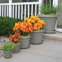 Bloem Terra 6 in. Pebble Stone Plastic Planter -Litton Lane Sales Store pebble stone bloem plant pots tr0683 31 1000