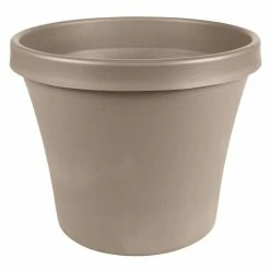 Bloem Terra 12 in. x 10.75 in. Pebble Stone Plastic Planter
