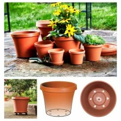 Bloem Terra 14 in. x 12.75 in. Pebble Stone Plastic Planter -Litton Lane Sales Store pebble stone bloem plant pots tr1483 4f 1000
