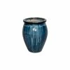 Emissary 19 in. Round Quin Blue Lip Ceramic Planter -Litton Lane Sales Store quin blue emissary plant pots 0916qb 1 64 1000