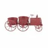 Litton Lane Rustic 10 in. x 22 in. Red Iron Train Planter 2 Litton Lane Rustic 10 in. x 22 in. Red Iron Train Planter -Litton Lane Sales Store red litton lane plant pots 94832 64 1000