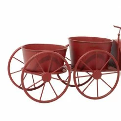 Litton Lane Rustic 10 in. x 22 in. Red Iron Train Planter -Litton Lane Sales Store red litton lane plant pots 94832 fa 1000