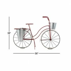 Litton Lane 38 in. Red Round Metal Bicycle Plantstand with 2-Tiers 16 Litton Lane 38 in. Red Round Metal Bicycle Plantstand with 2-Tiers -Litton Lane Sales Store red litton lane plant stands 36762 c3 1000