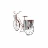 Litton Lane 38 in. Red Round Metal Bicycle Plantstand with 2-Tiers -Litton Lane Sales Store red litton lane plant stands 36762 e1 1000