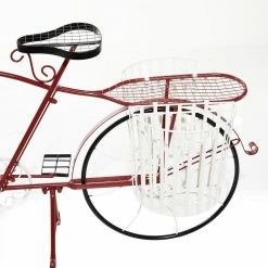 Litton Lane 33 in. H x 52 in. W Red Metal Farmhouse Planter -Litton Lane Sales Store red litton lane plant stands 73282 fa 1000