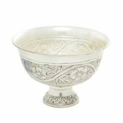 Litton Lane 6 in. H x 8 in. W Silver Metal Traditional Planter