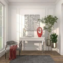 Litton Lane 11 in. x 22 in. Silver Metal Indoor Outdoor Deep Recessed Dome Planter with Removable Stand (Set of 2) -Litton Lane Sales Store silver litton lane plant pots 51923 76 1000