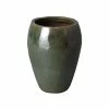 Emissary 23 in. Round Tea Green Ceramic Tapered Planter