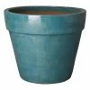 Emissary 28 in. Dia Teal Ceramic Round Flower Pot Planter 1 Emissary 28 in. Dia Teal Ceramic Round Flower Pot Planter -Litton Lane Sales Store teal emissary plant pots 12045tl 5 64 1000