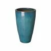 Emissary 30 in. Tall Teal Round Ceramic Planter -Litton Lane Sales Store teal emissary plant pots 12046tl 2 64 1000