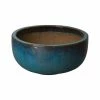 Emissary 24 in. Dia Shallow Teal Round Ceramic Planter 2 Emissary 24 in. Dia Shallow Teal Round Ceramic Planter -Litton Lane Sales Store teal emissary plant pots 12052gt 2 64 1000