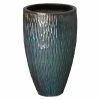Emissary 21 in. Dia Tall Teal Round Textured Ceramic Planter -Litton Lane Sales Store teal emissary plant pots 12125tl 3 64 1000