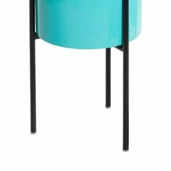 Litton Lane 18 in. x 10 in. Teal Metal Contemporary Planter (Set of 3) -Litton Lane Sales Store teal litton lane plant pots 51977 44 1000