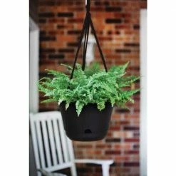 Bloem Lucca 13 in. Terra Cotta Plastic Self-Watering Hanging Basket Planter -Litton Lane Sales Store terra cotta bloem hanging planters lhb1346 c3 1000