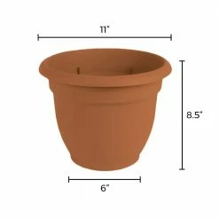 Bloem Ariana 11 in. Terra Cotta Plastic Self-Watering Planter -Litton Lane Sales Store terra cotta bloem plant pots 20 56110 a0 1000
