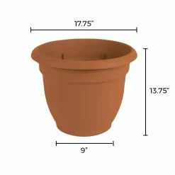 Bloem Ariana 17.75 in. Terra Cotta Plastic Self-Watering Planter 15 Bloem Ariana 17.75 in. Terra Cotta Plastic Self-Watering Planter -Litton Lane Sales Store terra cotta bloem plant pots 20 56116 a0 1000