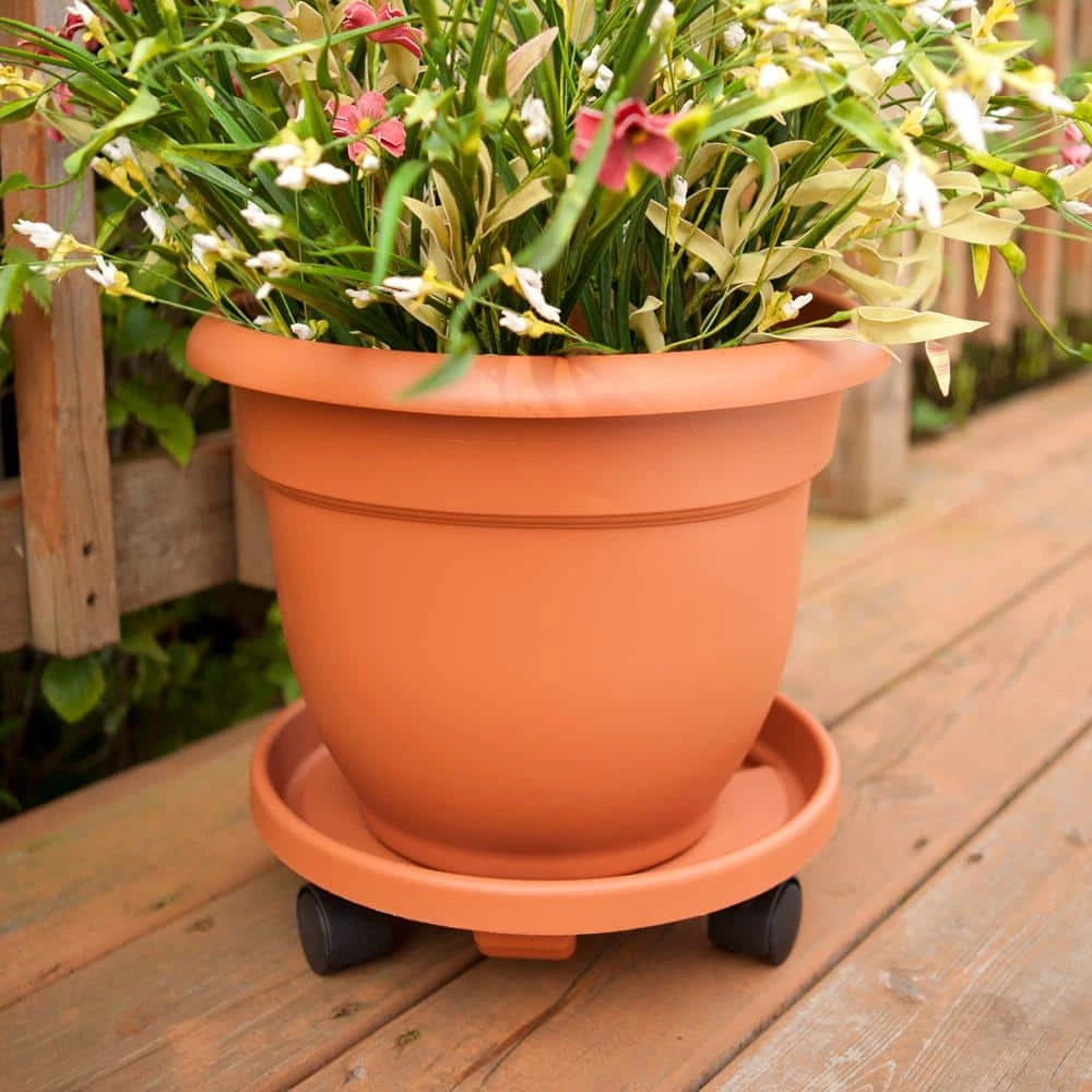 Bloem Ariana 17.75 in. Terra Cotta Plastic Self-Watering Planter 4 Bloem Ariana 17.75 in. Terra Cotta Plastic Self-Watering Planter - Image 2