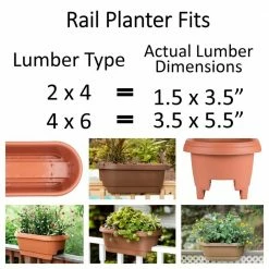 Bloem Deck Rail Planter 24 in. Terra Cotta Plastic Deck Rail Planter -Litton Lane Sales Store terra cotta bloem railing planters 477241 1001 a0 1000