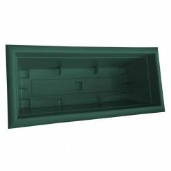 Bloem Dayton 27 in. Plastic Large Window Deck Box Planter, Green -Litton Lane Sales Store turtle green bloem window boxes daydb2755 4f 1000