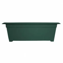 Bloem Dayton 27 in. Plastic Large Window Deck Box Planter, Green