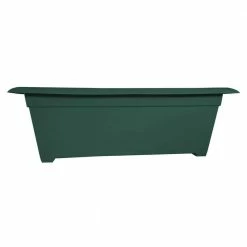 Bloem Dayton 27 in. Plastic Large Window Deck Box Planter, Green -Litton Lane Sales Store turtle green bloem window boxes daydb2755 77 1000