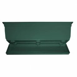 Bloem Dayton 24 in. Plastic Window Box Planter, Turtle Green -Litton Lane Sales Store turtle green bloem window boxes daywb2455 77 1000