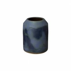 Emissary 18.5 in. Verdi Blue Glazed Ceramic Cylinder Jar