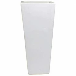 Emissary 36 in. Tall White Square Ceramic Pot