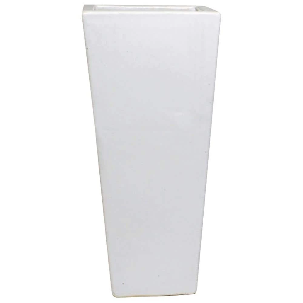 Emissary 36 in. Tall White Square Ceramic Pot 3 Emissary 36 in. Tall White Square Ceramic Pot