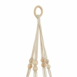 Litton Lane 29 in. x 8 in. White Fabric Bohemian Planter -Litton Lane Sales Store white litton lane plant pots 042541 c3 1000