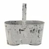 Litton Lane 13 in. H x 12 in. W White Metal Vintage Planter -Litton Lane Sales Store white litton lane plant pots 29447 64 1000