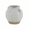 Litton Lane 10 in. H x 9 in. W White Ceramic Vintage Planter -Litton Lane Sales Store white litton lane plant pots 43259 4f 1000