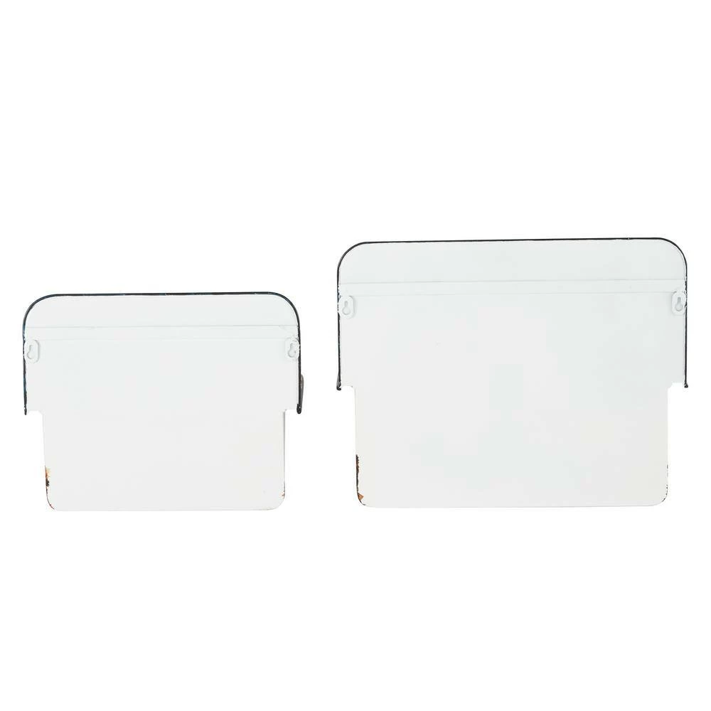 Litton Lane 13 in. x 17 in. White Metal Farmhouse Planter (Set of 2) 7 Litton Lane 13 in. x 17 in. White Metal Farmhouse Planter (Set of 2) - Image 5