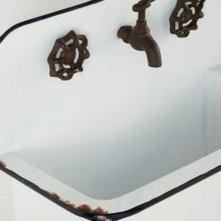 Litton Lane 13 in. x 17 in. White Metal Farmhouse Planter (Set of 2) 18 Litton Lane 13 in. x 17 in. White Metal Farmhouse Planter (Set of 2) -Litton Lane Sales Store white litton lane plant pots 43748 77 1000