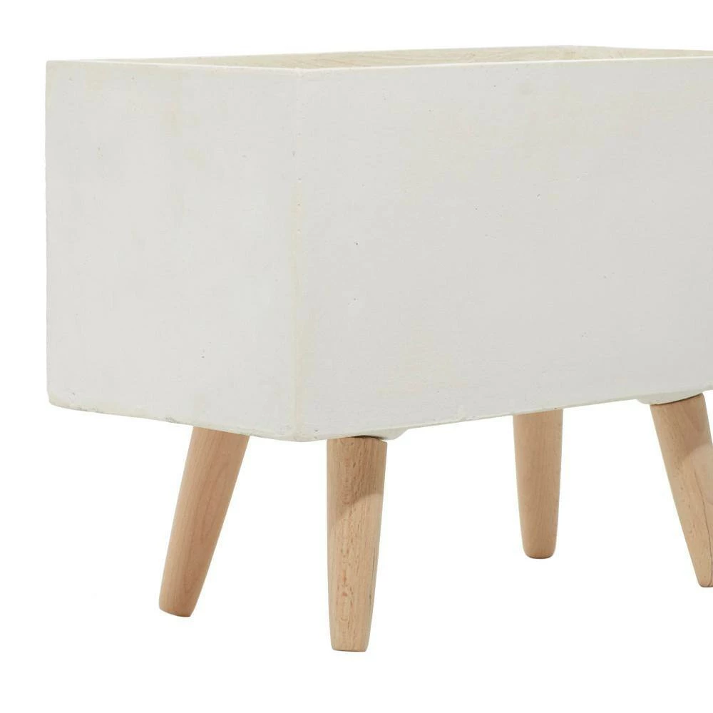 Litton Lane 15 in. x 21 in. White Fiber Clay Contemporary Planter (Set of 2) 4 Litton Lane 15 in. x 21 in. White Fiber Clay Contemporary Planter (Set of 2) - Image 2