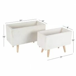 Litton Lane 15 in. x 21 in. White Fiber Clay Contemporary Planter (Set of 2) 13 Litton Lane 15 in. x 21 in. White Fiber Clay Contemporary Planter (Set of 2) -Litton Lane Sales Store white litton lane plant pots 46465 c3 1000