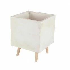 Litton Lane 18 in. x 14 in. White Fiber Clay Contemporary Planter (Set of 2) 20 Litton Lane 18 in. x 14 in. White Fiber Clay Contemporary Planter (Set of 2) -Litton Lane Sales Store white litton lane plant pots 46471 77 1000