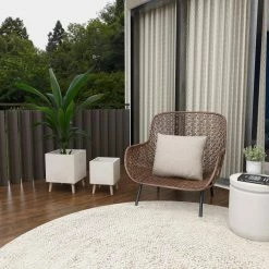 Litton Lane 18 in. x 14 in. White Fiber Clay Contemporary Planter (Set of 2) 25 Litton Lane 18 in. x 14 in. White Fiber Clay Contemporary Planter (Set of 2) -Litton Lane Sales Store white litton lane plant pots 46471 fa 1000