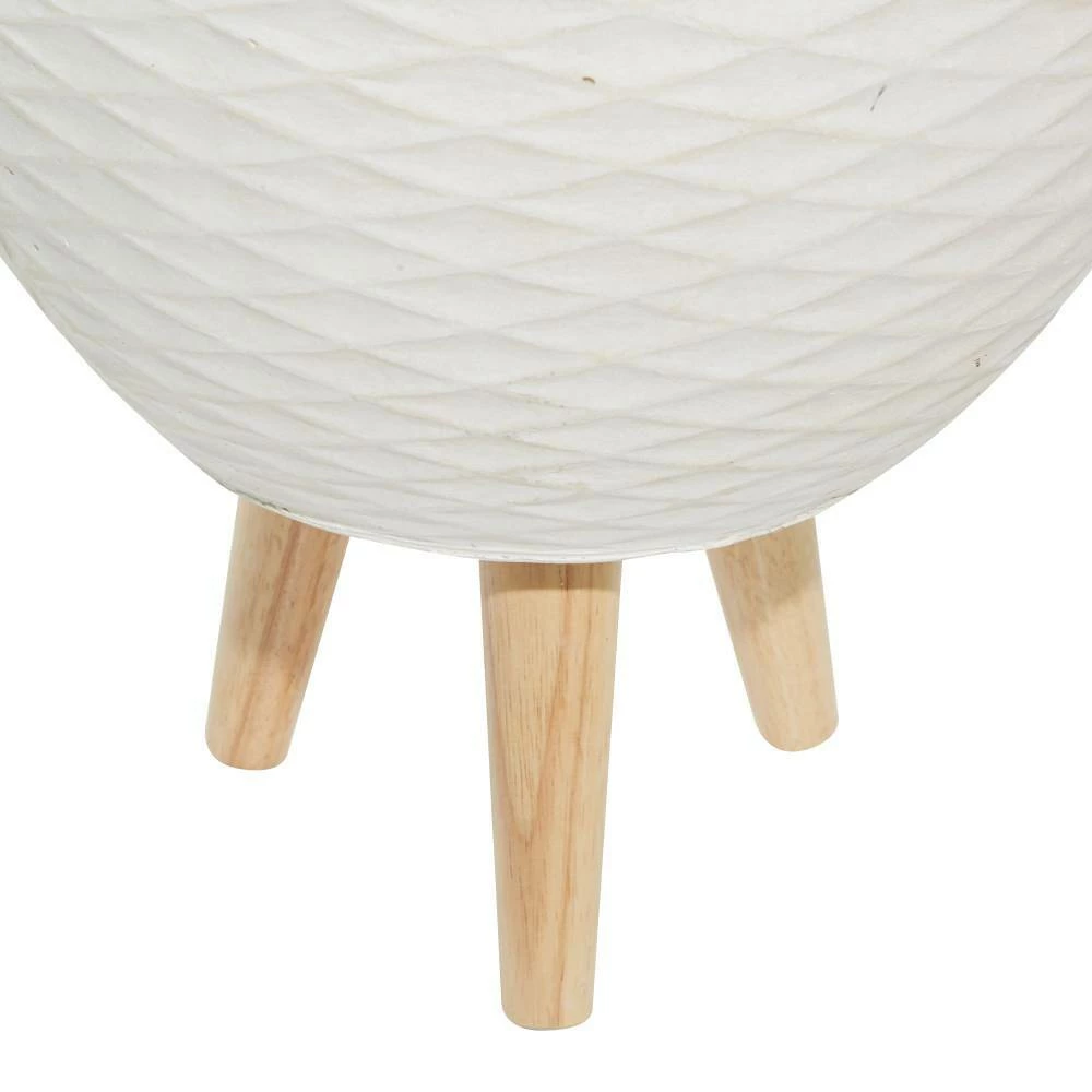 Litton Lane 16 in. x 15 in. White Fiber Clay Contemporary Planter (Set of 2) 5 Litton Lane 16 in. x 15 in. White Fiber Clay Contemporary Planter (Set of 2) - Image 3