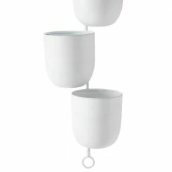 Litton Lane 12 in. x 25 in. Contemporary Indoor/Outdoor White Metal Hanging Wall Planter Rack -Litton Lane Sales Store white litton lane plant pots 51952 fa 1000