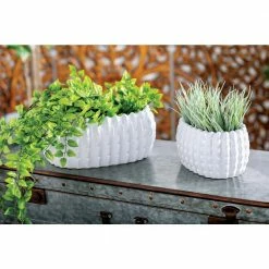 Litton Lane 6 in. x 17 in. White Ceramic Traditional Planter (Set of 3) -Litton Lane Sales Store white litton lane plant pots 78695 31 1000