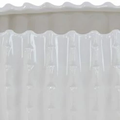 Litton Lane 6 in. x 17 in. White Ceramic Traditional Planter (Set of 3) -Litton Lane Sales Store white litton lane plant pots 78695 44 1000