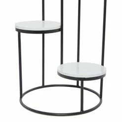 Litton Lane 31 in. White Round Marble Plantstand with 4-Tiers -Litton Lane Sales Store white litton lane plant stands 040248 fa 1000