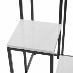 Litton Lane 31 in. White Square Marble Plantstand with 4-Tiers -Litton Lane Sales Store white litton lane plant stands 040285 fa 1000