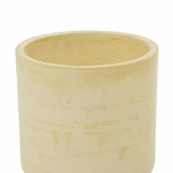 Litton Lane 12 in. x 12 in. Yellow MGO Modern Planter (Set of 3 ) -Litton Lane Sales Store yellow litton lane plant pots 042873 a0 1000